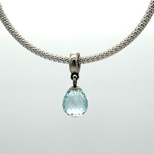 Blue Murano Glass Teardrop Dangle Pandora Charm (retired)